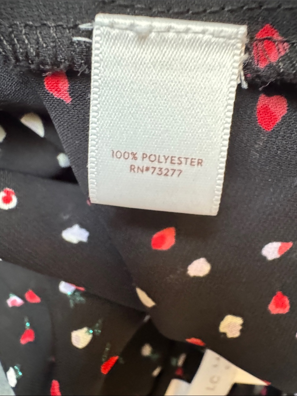 LC Lauren Conrad Black Floral Polka Dot Long Sleeve Top - Picture 4 of 4